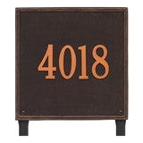 Whitehall Square Estate Lawn 1-Line Personalized Address Plaque - Oil-Rubbed Bronze