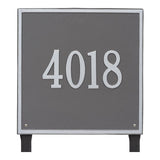 Whitehall Square Estate Lawn 1-Line Personalized Address Plaque - Pewter/Silver