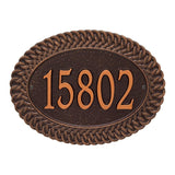 Whitehall Chartwell Standard Wall 1-Line Personalized Address Plaque - Antique Copper