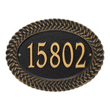 Whitehall Chartwell Standard Wall 1-Line Personalized Address Plaque - Black/Gold