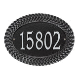 Whitehall Chartwell Standard Wall 1-Line Personalized Address Plaque - Black/Silver