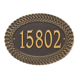 Whitehall Chartwell Standard Wall 1-Line Personalized Address Plaque - Bronze/Gold