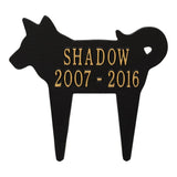 Whitehall Dog Silhouette Pet Memorial Lawn Personalized Plaque - Black/Gold