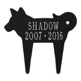 Whitehall Dog Silhouette Pet Memorial Lawn Personalized Plaque - Black/Silver