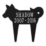 Whitehall Dog Silhouette Pet Memorial Lawn Personalized Plaque - Black/White
