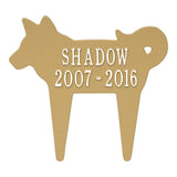 Whitehall Dog Silhouette Pet Memorial Lawn Personalized Plaque - Curry/White