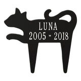 Whitehall Cat Silhouette Pet Memorial Lawn Personalized Plaque - Black/White