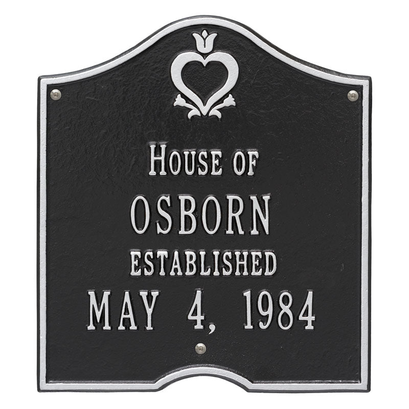 Whitehall Pennsylvania Dutch Anniversary Plaque Standard Wall 2-Line Personalized Plaque - Black/Silver
