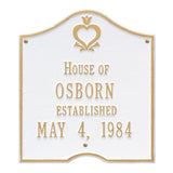 Whitehall Pennsylvania Dutch Anniversary Plaque Standard Wall 2-Line Personalized Plaque - White/Gold