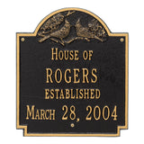 Whitehall Cardinal Wedding Plaque Standard Wall 2-Line Personalized Plaque - Black/Gold
