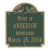 Whitehall Cardinal Wedding Plaque Standard Wall 2-Line Personalized Plaque - Green/Gold