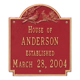 Whitehall Cardinal Wedding Plaque Standard Wall 2-Line Personalized Plaque - Red/Gold