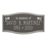 Whitehall Alexandria Standard Wall 2-Line "In Memory Of" Personalized Memorial Plaque - Pewter/Silver