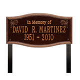 Whitehall Alexandria Standard Lawn 2-Line "In Memory Of" Personalized Memorial Plaque - Antique Copper