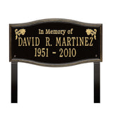 Whitehall Alexandria Standard Lawn 2-Line "In Memory Of" Personalized Memorial Plaque - Black/Gold