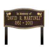 Whitehall Alexandria Standard Lawn 2-Line "In Memory Of" Personalized Memorial Plaque - Dark Bronze/Gold