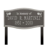 Whitehall Alexandria Standard Lawn 2-Line "In Memory Of" Personalized Memorial Plaque - Pewter/Silver