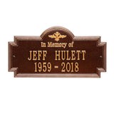 Whitehall Arlington Standard Wall 2-Line "In Memory Of" Personalized Memorial Plaque - Antique Copper