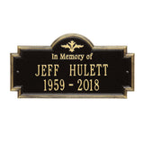 Whitehall Arlington Standard Wall 2-Line "In Memory Of" Personalized Memorial Plaque - Black/Gold