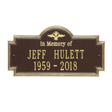 Whitehall Arlington Standard Wall 2-Line "In Memory Of" Personalized Memorial Plaque - Dark Bronze/Gold