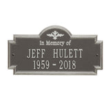 Whitehall Arlington Standard Wall 2-Line "In Memory Of" Personalized Memorial Plaque - Pewter/Silver