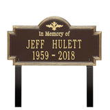 Whitehall Arlington Standard Lawn 2-Line "In Memory Of" Personalized Memorial Plaque - Dark Bronze/Gold