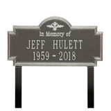 Whitehall Arlington Standard Lawn 2-Line "In Memory Of" Personalized Memorial Plaque - Pewter/Silver