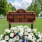 Whitehall Arlington Standard Lawn 2-Line "Living Eternally" Personalized Memorial Plaque - lifestyle