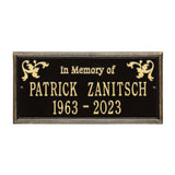 Whitehall Wilmington Standard Wall 2-Line "In Memory Of" Personalized Memorial Plaque - Black/Gold