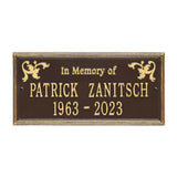 Whitehall Wilmington Standard Wall 2-Line "In Memory Of" Personalized Memorial Plaque - Dark Bronze/Gold