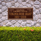 Whitehall Wilmington Standard Wall 2-Line "Living Eternally" Personalized Memorial Plaque - lifestyle