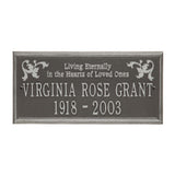 Whitehall Wilmington Standard Wall 2-Line "Living Eternally" Personalized Memorial Plaque - Pewter/Silver