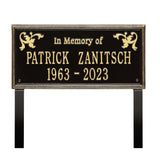 Whitehall Wilmington Standard Lawn 2-Line "In Memory Of" Personalized Memorial Plaque - Black/Gold