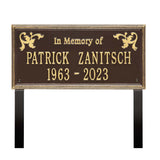 Whitehall Wilmington Standard Lawn 2-Line "In Memory Of" Personalized Memorial Plaque - Dark Bronze/Gold