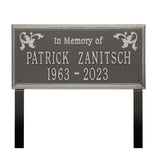 Whitehall Wilmington Standard Lawn 2-Line "In Memory Of" Personalized Memorial Plaque - Pewter/Silver