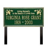 Whitehall Wilmington Standard Lawn 2-Line "Living Eternally" Personalized Memorial Plaque - Green/Gold
