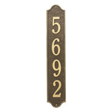 Whitehall Admiral Vertical Estate Wall 1-Line Personalized Address Plaque - Antique Brass