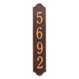 Whitehall Admiral Vertical Estate Wall 1-Line Personalized Address Plaque - Antique Copper