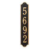 Whitehall Admiral Vertical Estate Wall 1-Line Personalized Address Plaque - Black/Gold