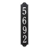 Whitehall Admiral Vertical Estate Wall 1-Line Personalized Address Plaque - Black/Silver