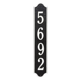 Whitehall Admiral Vertical Estate Wall 1-Line Personalized Address Plaque - Black/White