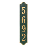 Whitehall Admiral Vertical Estate Wall 1-Line Personalized Address Plaque - Green/Gold