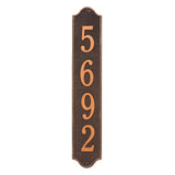 Whitehall Admiral Vertical Estate Wall 1-Line Personalized Address Plaque - Oil-Rubbed Bronze
