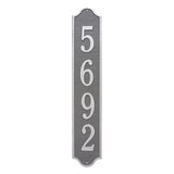 Whitehall Admiral Vertical Estate Wall 1-Line Personalized Address Plaque - Pewter/Silver