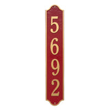 Whitehall Admiral Vertical Estate Wall 1-Line Personalized Address Plaque - Red/Gold