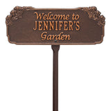 Whitehall Garden Welcome Lawn Personalized Plaque - Antique Copper