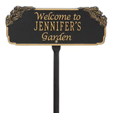 Whitehall Garden Welcome Lawn Personalized Plaque - Black/Gold