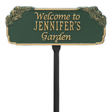 Whitehall Garden Welcome Lawn Personalized Plaque - Green/Gold