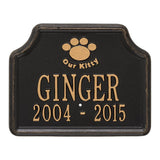 Whitehall Our Kitty Cat Memorial Lawn Personalized Plaque - Black/Gold