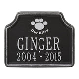 Whitehall Our Kitty Cat Memorial Lawn Personalized Plaque - Black/Silver